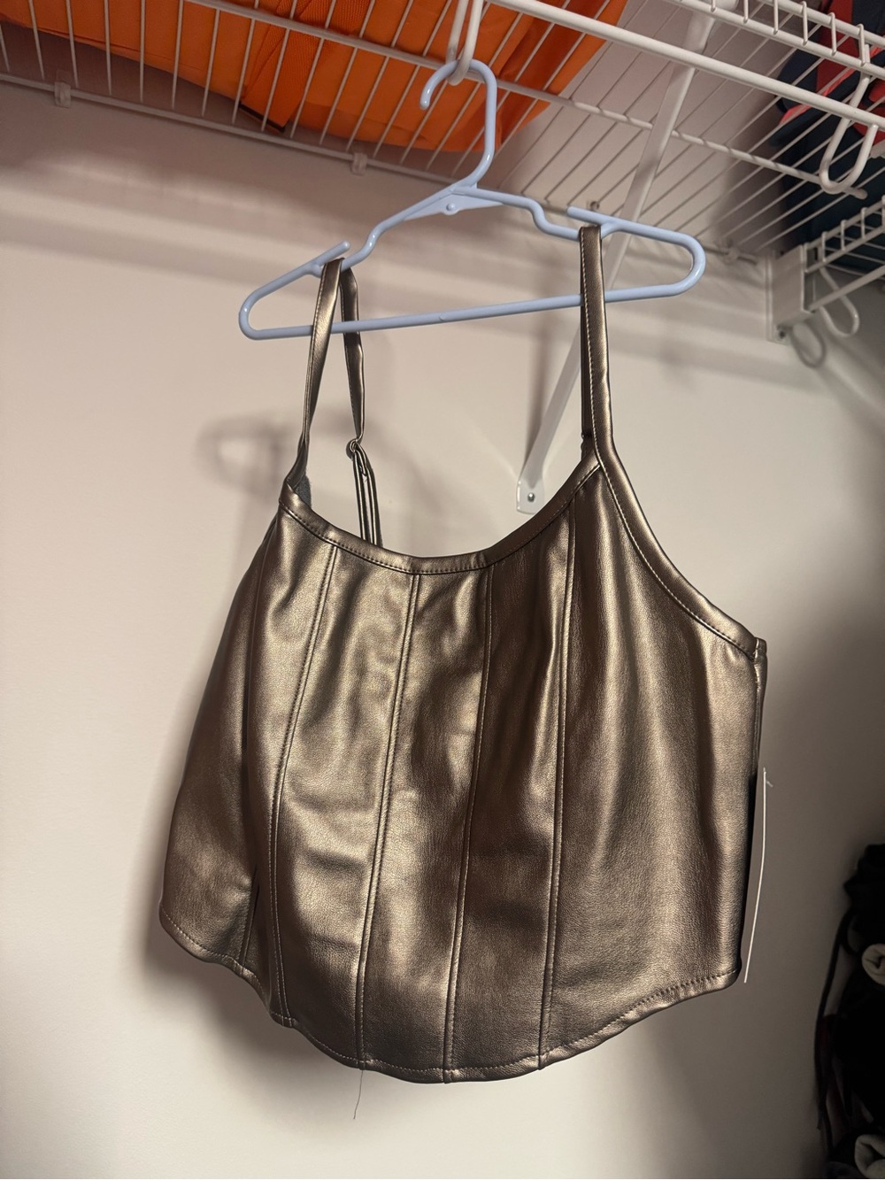 Metallic Bronze Vegan Leather Cami